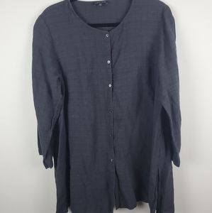 Eileen Fisher Dark Gray Button Tunic - Size M